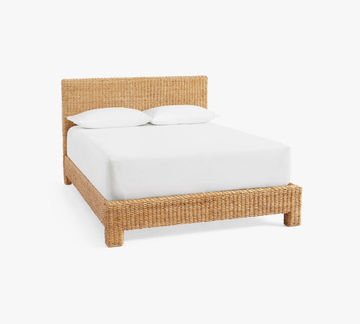 Amory Rattan Wood Bed Frame - HAVEN'S HOME