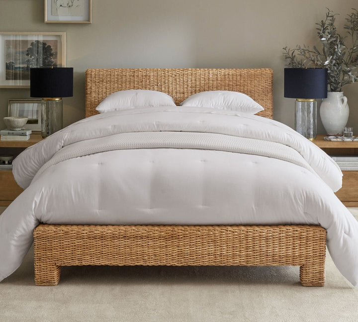 Amory Rattan Wood Bed Frame - HAVEN'S HOME