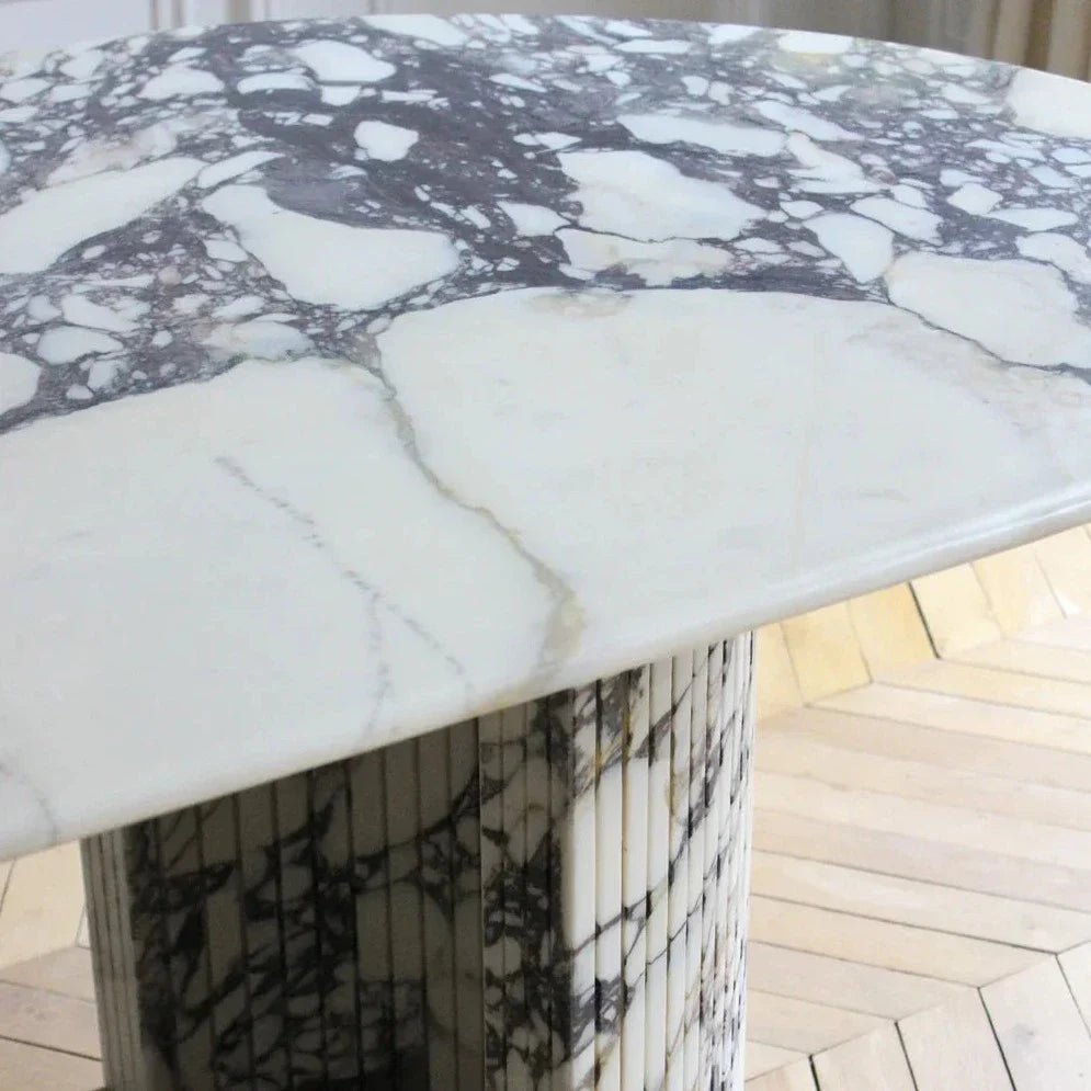 Cameron Arabescato Natural Marble Stone Dining Table - HAVEN'S HOME