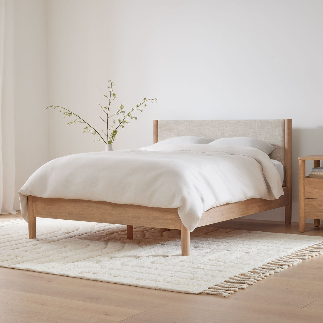 Cameron Natural Wood Bed Frame - HAVEN'S HOME