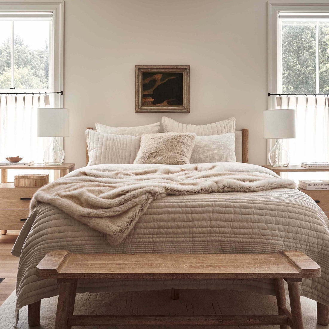 Cameron Natural Wood Bed Frame - HAVEN'S HOME