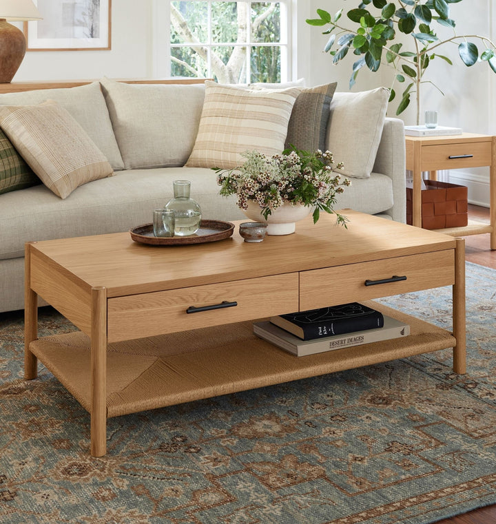 The Aiden Natural Oak Wood Coffee Table - HAVEN'S HOME