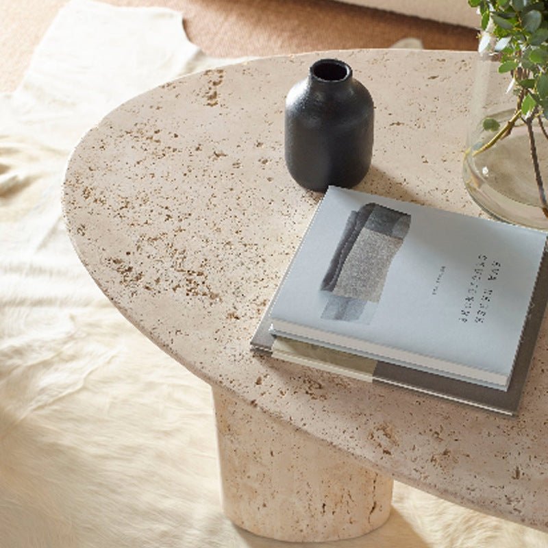 The Ainsley Natural Travertine Coffee Table - HAVEN'S HOME