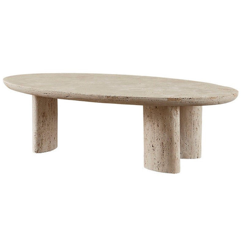 The Ainsley Natural Travertine Coffee Table - HAVEN'S HOME