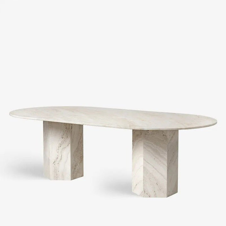 The Andie Natural Stone Dining Table - HAVEN'S HOME