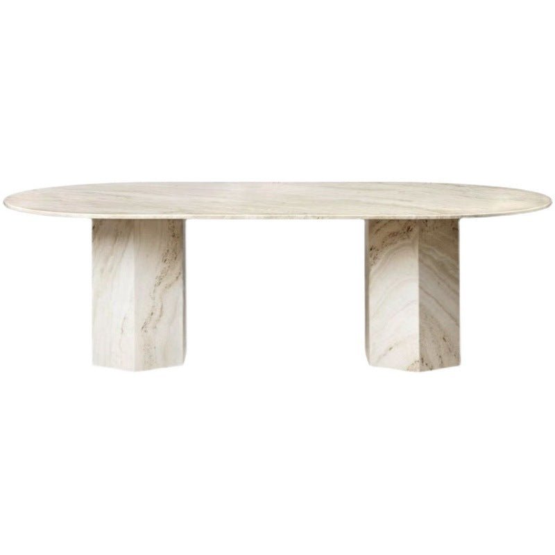 The Andie Natural Stone Dining Table - HAVEN'S HOME