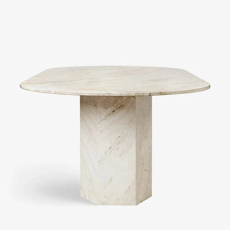 The Andie Natural Stone Dining Table - HAVEN'S HOME