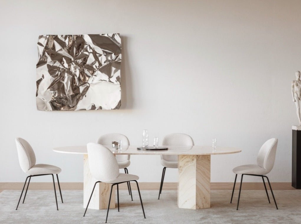 The Andie Natural Stone Dining Table - HAVEN'S HOME