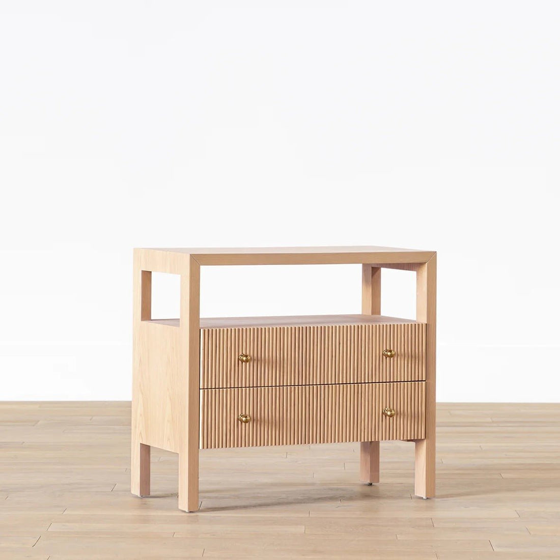 The Blake Natural Lined Wood Side Table - HAVEN'S HOME