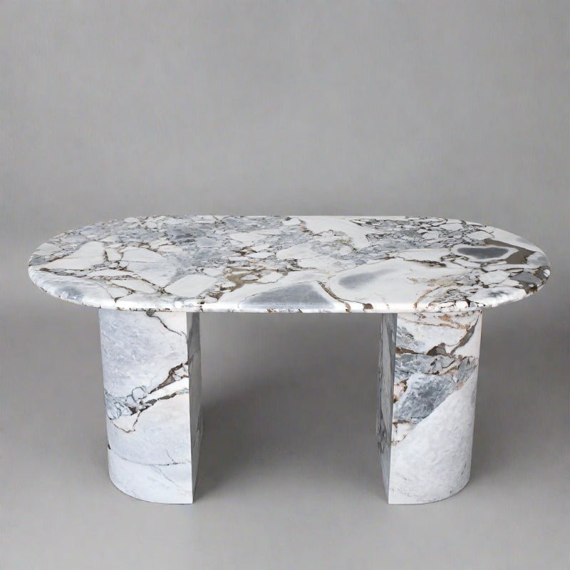 The Briar Natural Marble Calacatta Viola Gold Dining Table - HAVEN'S HOME