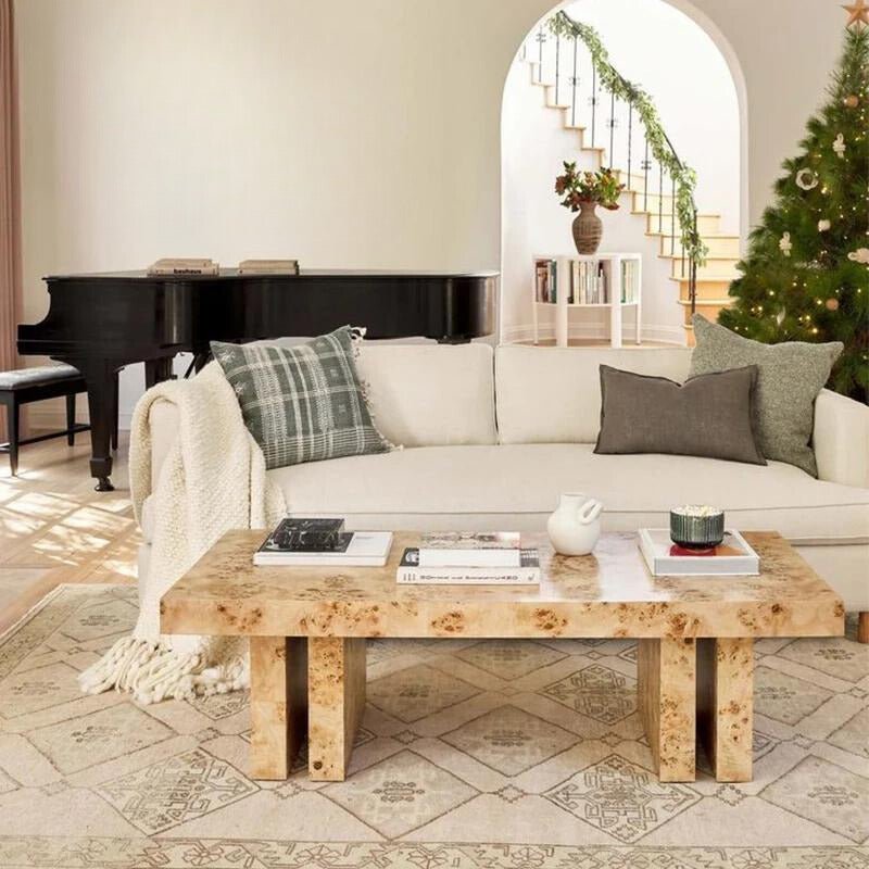 The Cameron Natural Marble Stone Coffee Table - HAVEN'S HOME