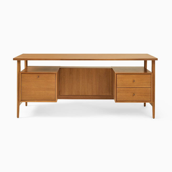 The Cameron Natural Wood Desk - HAVEN'S HOME