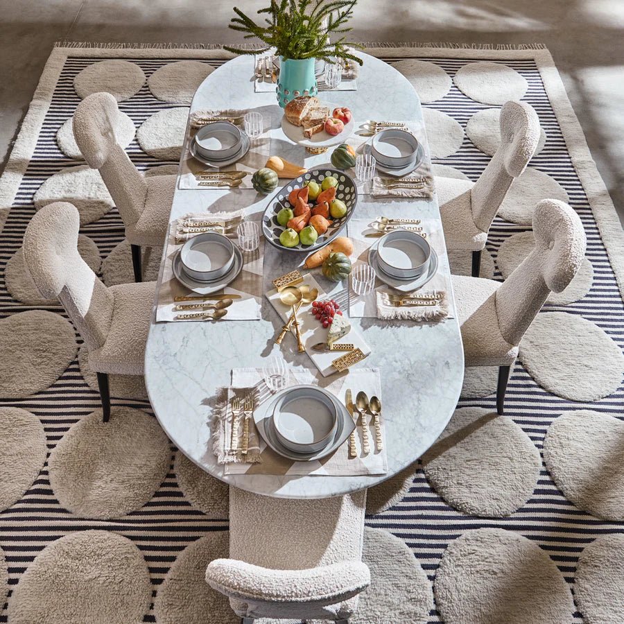 The Carter Natural Marble & Wood Dining Table - HAVEN'S HOME