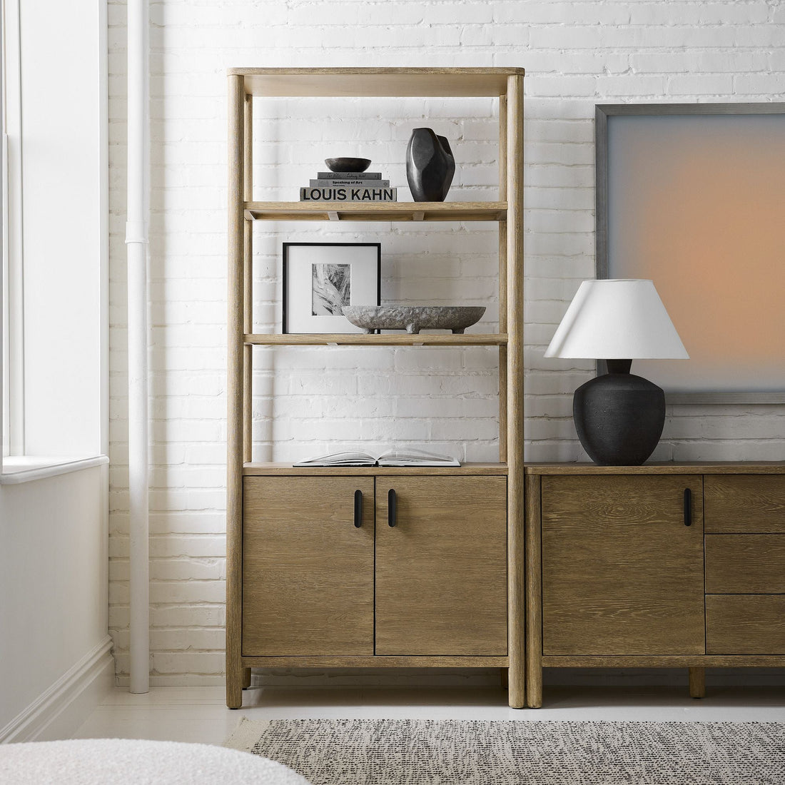 The Corey Natural Wood Storage Cabinet - HAVEN'S HOME