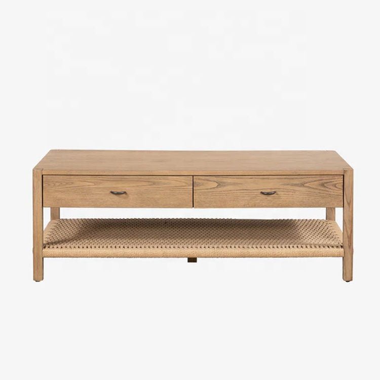 The Devin Natural Wood Coffee Table - HAVEN'S HOME