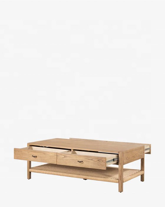 The Devin Natural Wood Coffee Table - HAVEN'S HOME