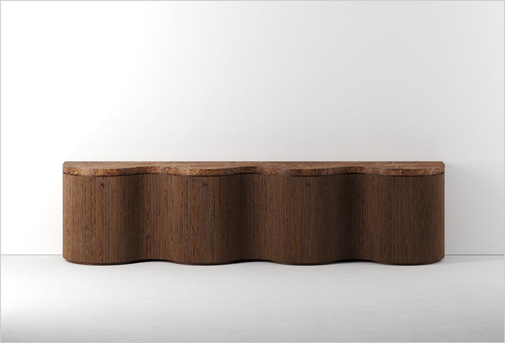 The Drew Natural Wood Console - HAVEN'S HOME