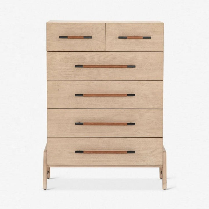 The Hayden 5 - Drawer Natural Wood Dresser - HAVEN'S HOME