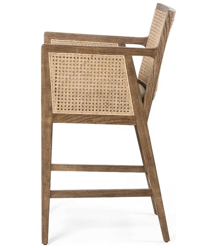 The Jalen Natural Wood Bar Stool - HAVEN'S HOME