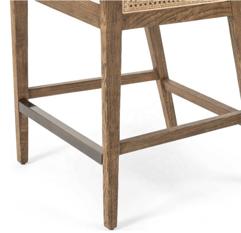 The Jalen Natural Wood Bar Stool - HAVEN'S HOME