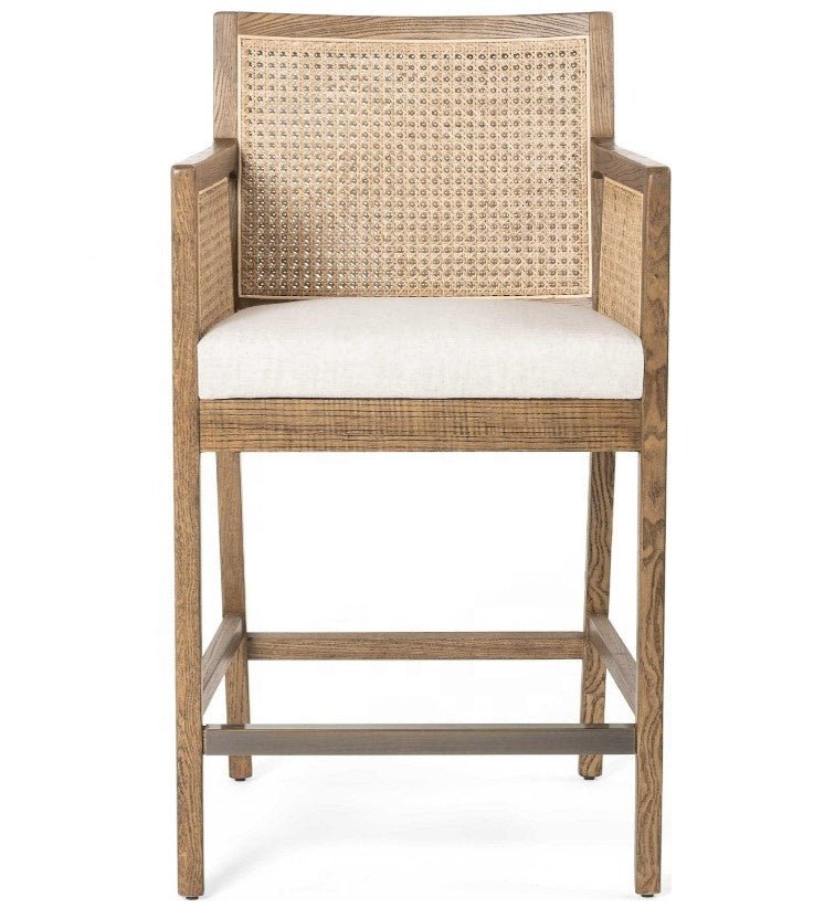 The Jalen Natural Wood Bar Stool - HAVEN'S HOME