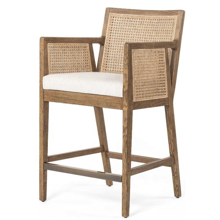 The Jalen Natural Wood Bar Stool - HAVEN'S HOME