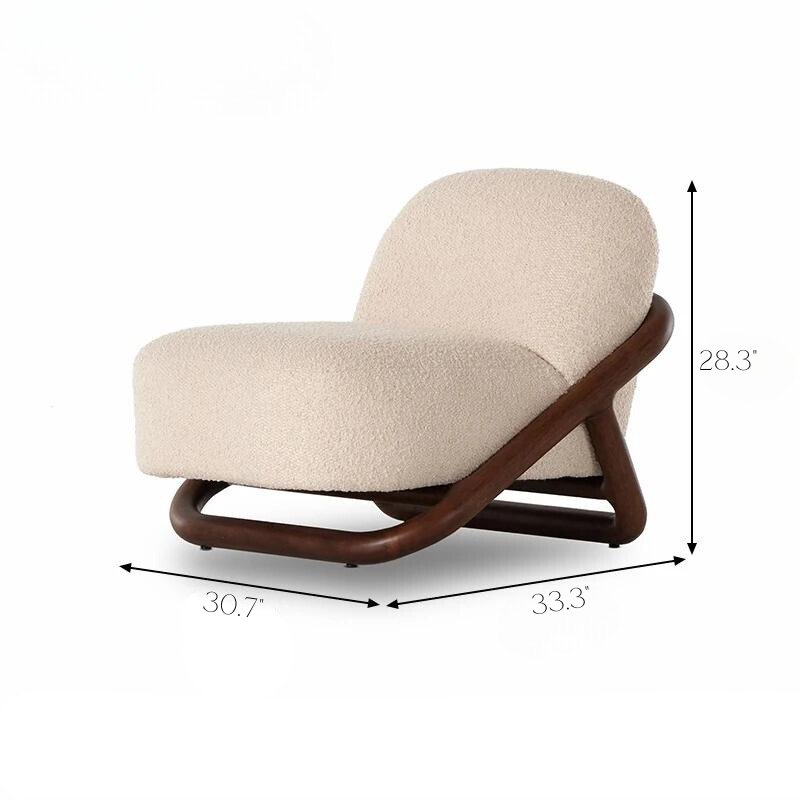 The Milo Natural Wood Boucle Lounge Chair - HAVEN'S HOME