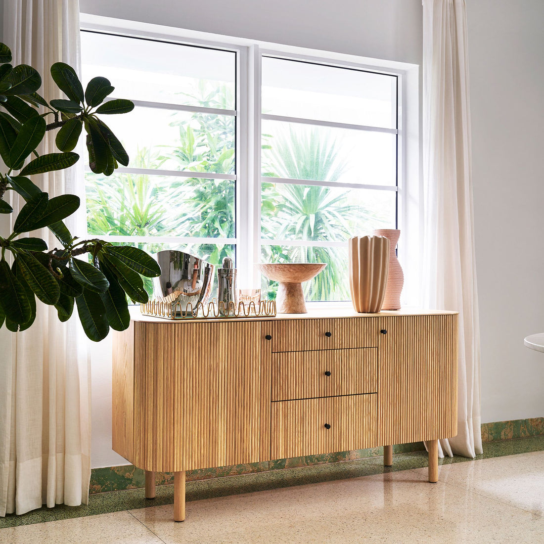 The Noah Natural Wood Sideboard - HAVEN'S HOME