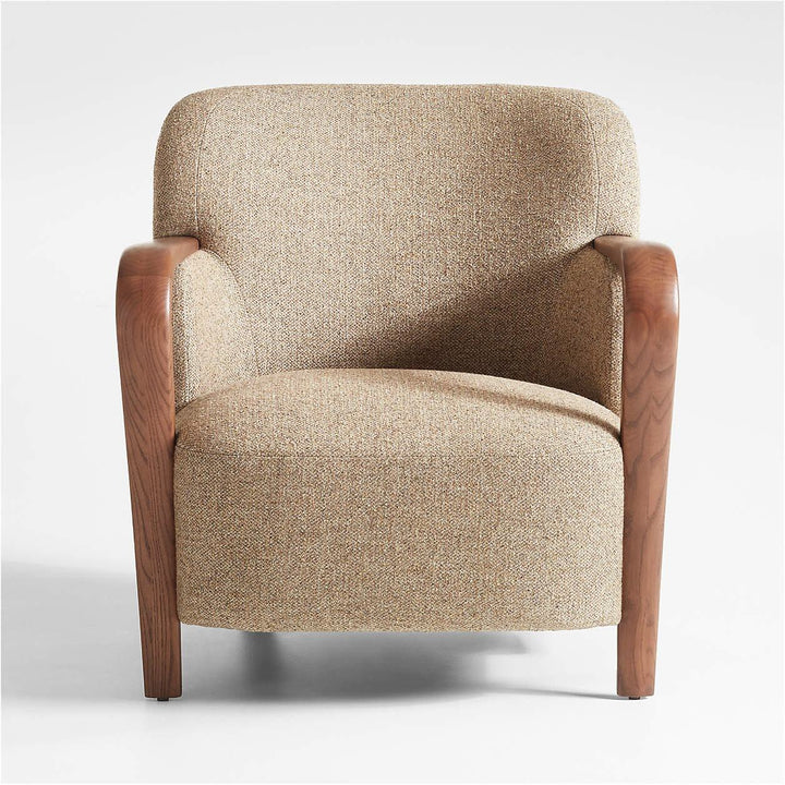 The Rowan Natural Wood Upholstered Lounge Chair - HAVEN'S HOME