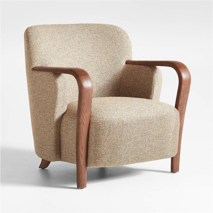 The Rowan Natural Wood Upholstered Lounge Chair - HAVEN'S HOME